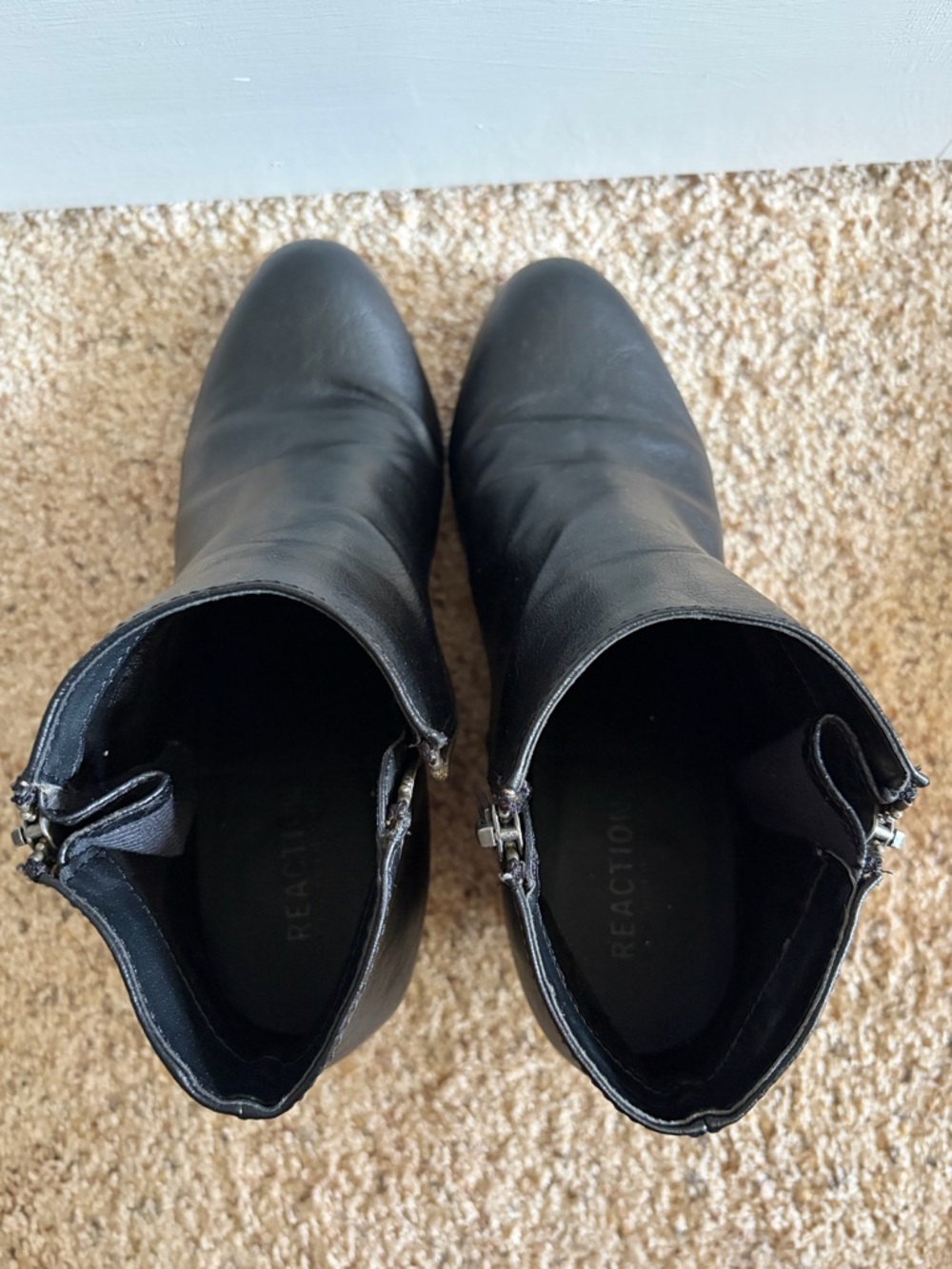 Kenneth Cole Reaction Faux Leather Wedge Ankle Booties - Women's 8 Black - Picture 5 of 11